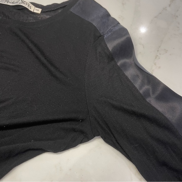 Michael Stars Two-Tone Long Sleeve Sheer Tee - Picture 8 of 11
